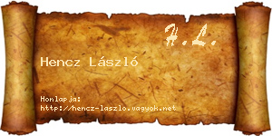 Hencz László névjegykártya